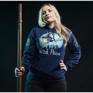 Grunt Style Witch Please navy blue hoodie